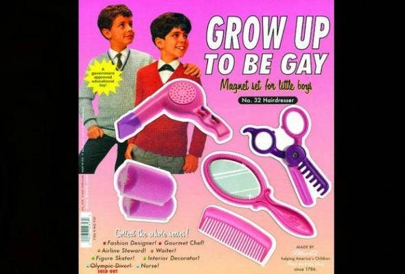 Blue Q Grow Up To Be Gay Magnet Set book