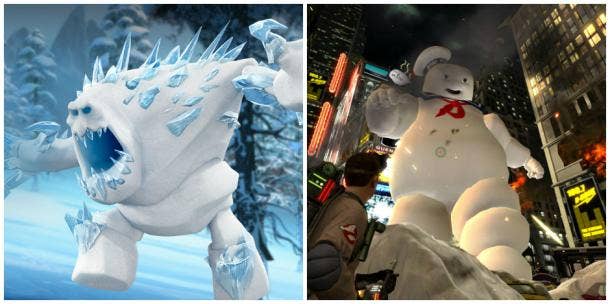 Marshmallow of Disney&#039;s &#039;Frozen&#039; and the Stay Puft Marshmallow Man from &#039;Ghostbusters&#039;