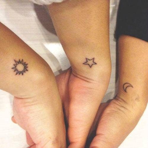 sun moon stars mother daughter tattoos