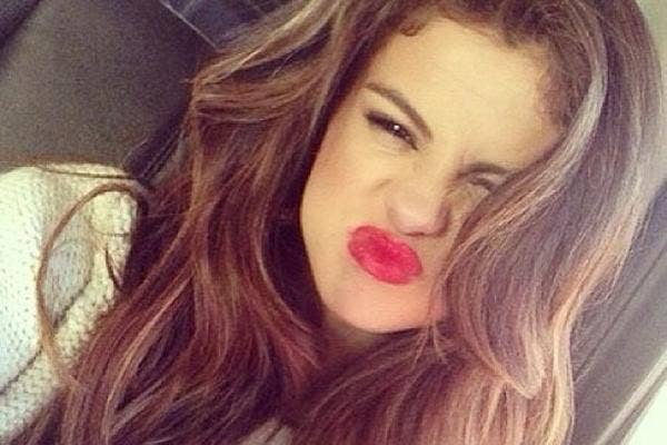 selena gomez instagram red lipstick