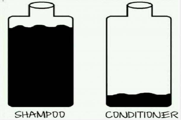 The real mysteries of life of less conditioner than shampoo