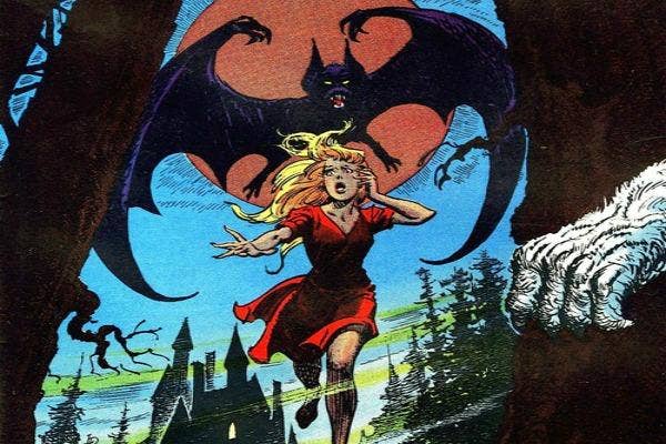 bat chases woman