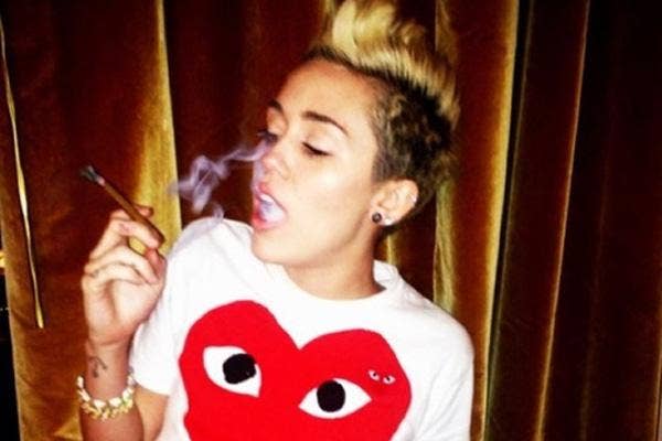 Miley Cyrus smoking weed