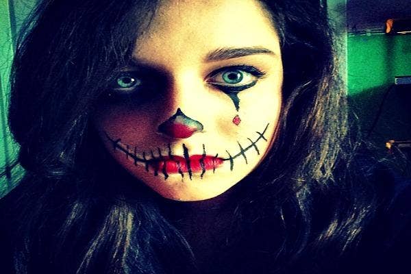 Woman with scars on face