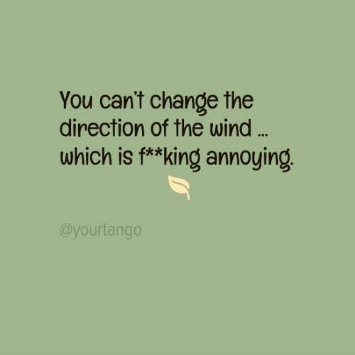 You can't change the direction of the wind... which is annoying.