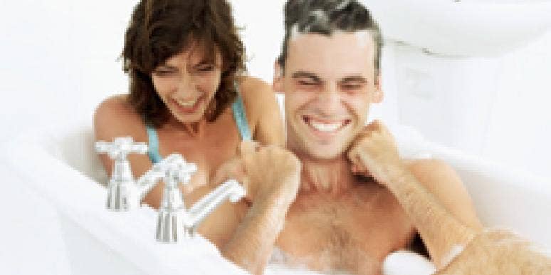 couple taking a bath together
