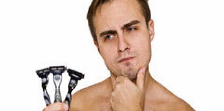 man facial hair shave razor
