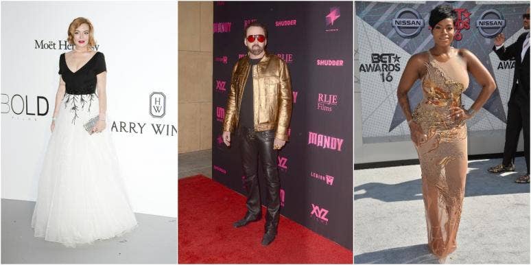 celebs who went broke Collage of Lindsey Lohan, Nicolas Cage, and Fantasia