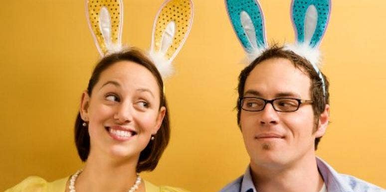 couple in bunny ears couple in bunny ears