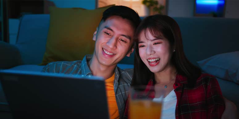 couple watching movie together