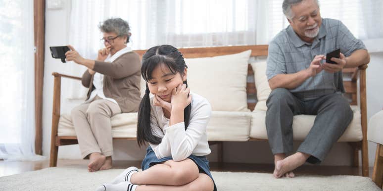 facebook grandparents paying attention phones instead granddaughter