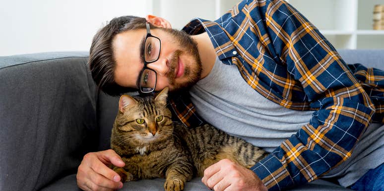 cat and his owner