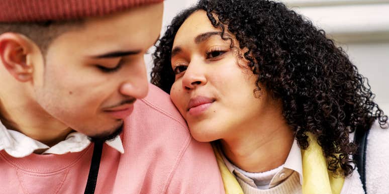 Woman making her partner feel emotionally safe. 