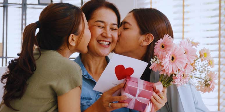 mother receiving mother's day gifts 