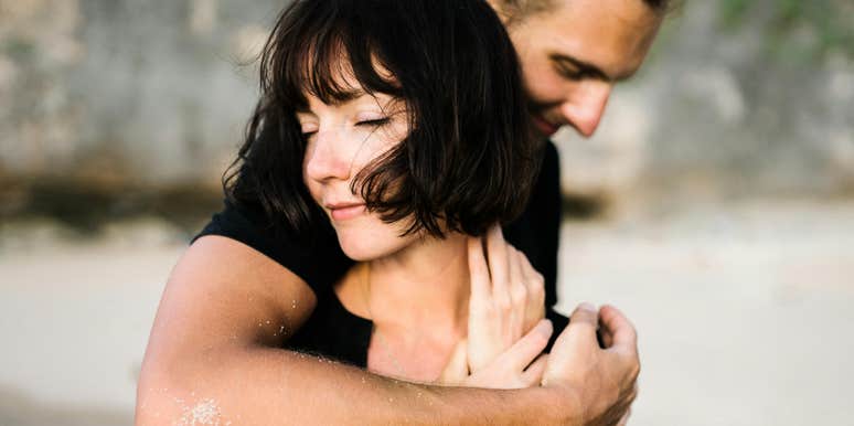 Two people bonding in sweet and pure physical act. 