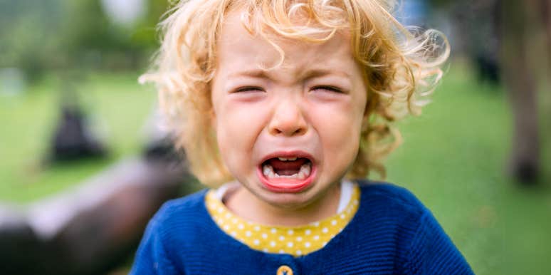 Toddler having a complete meltdown.