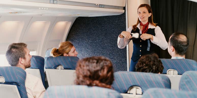 flight attendant working