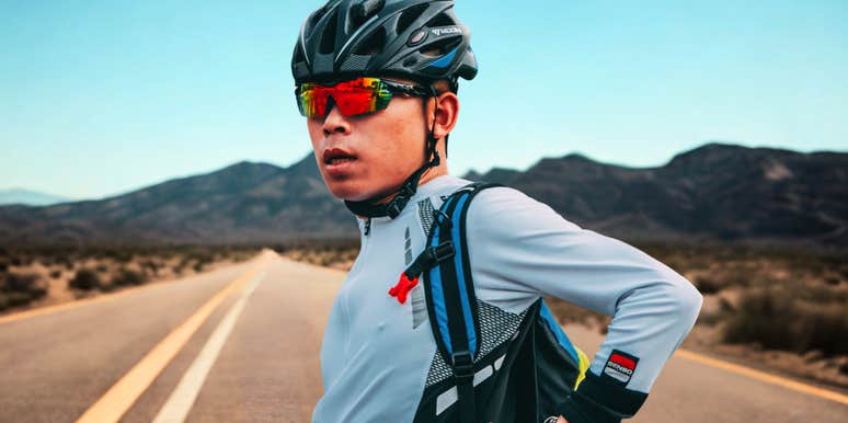 Husband rollerblading away from marriage in Arizona. 
