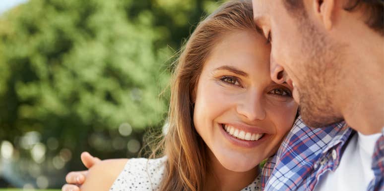 couple in love woman leaning on partner