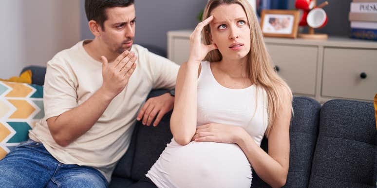 pregnant wife arguing with her husband
