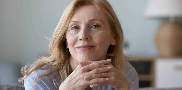 smiling older woman enjoying aging