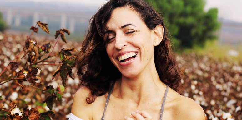 Woman practicing spiritual love-attracting.