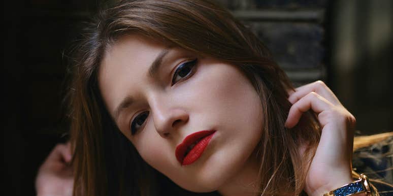 Classy woman is alluring.