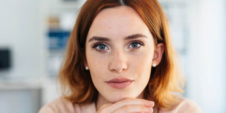 pensive concerned woman thinking about money