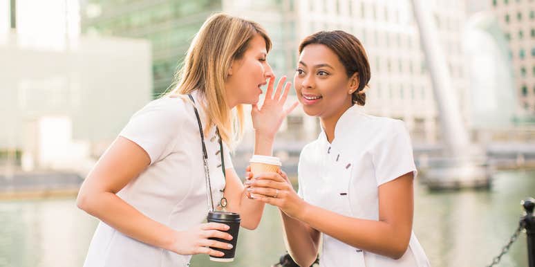nurses gossiping about potential workplace affair