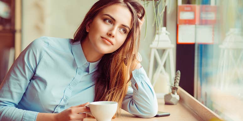 woman daydreaming