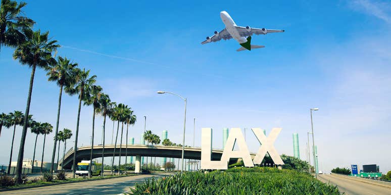 plane taking off at LAX