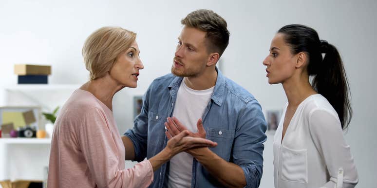 couple arguing with in-laws