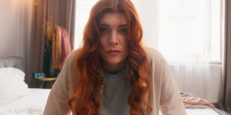 upset stressed young woman who was raised by narcissistic mom