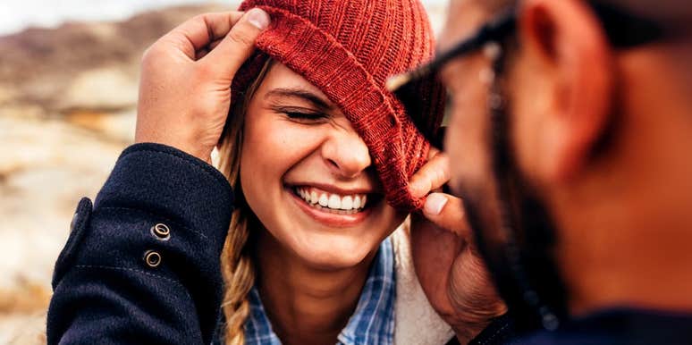 Married couple boosting happiness. 