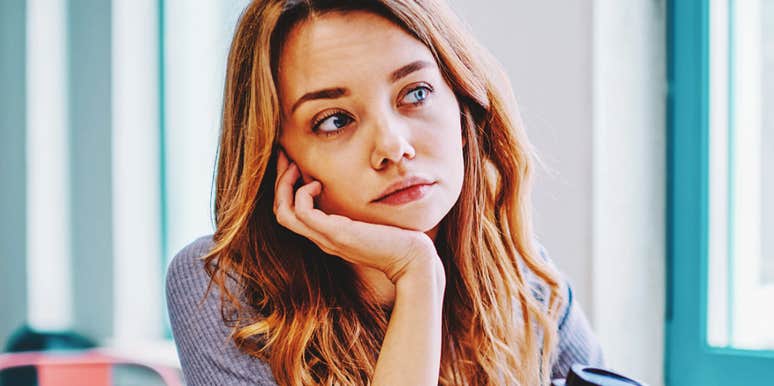 Woman who has quietly given up on her happiness.
