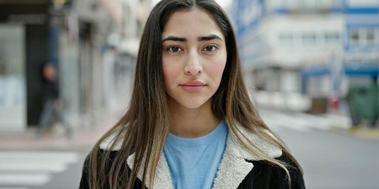 Serious woman.