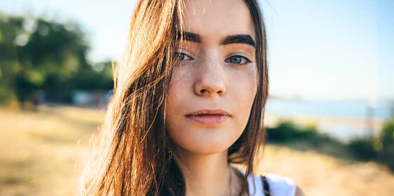 Woman who is naturally calm.