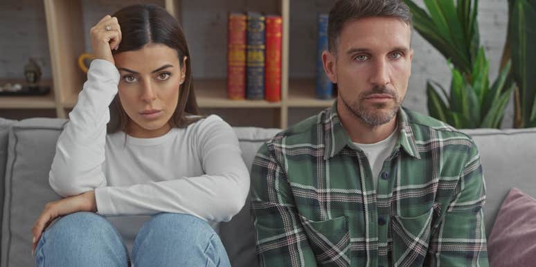 upset couple whose relationship is in trouble turned away from one another