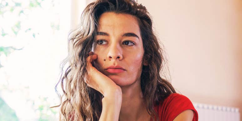Woman realizing broken relationship is worth saving. 
