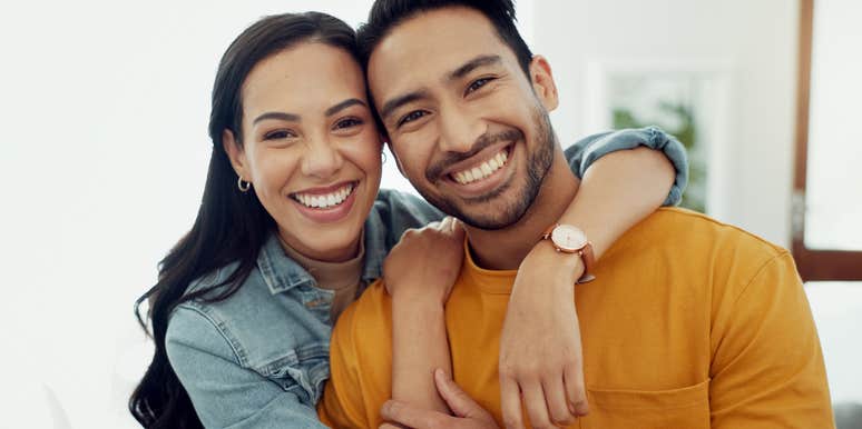 happy couple with deep soul love smiling