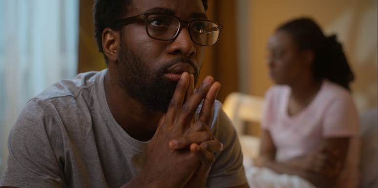 sad man feeling unappreciated in his marriage thinking