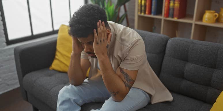 man depressed because of tattoos