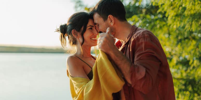 man showing attraction to woman