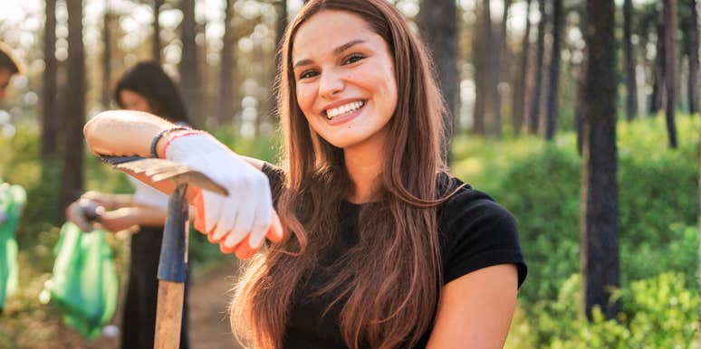 Woman volunteering noticing incredible changes in herself. 