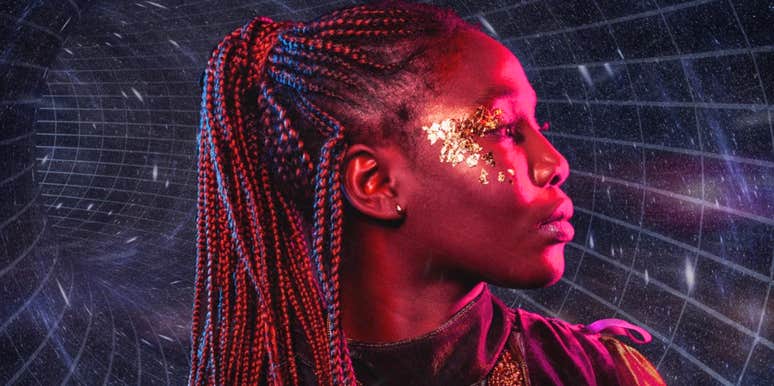 Mystical woman gazing to the side, representing strange time-travel dreams that reveal feelings about past and future