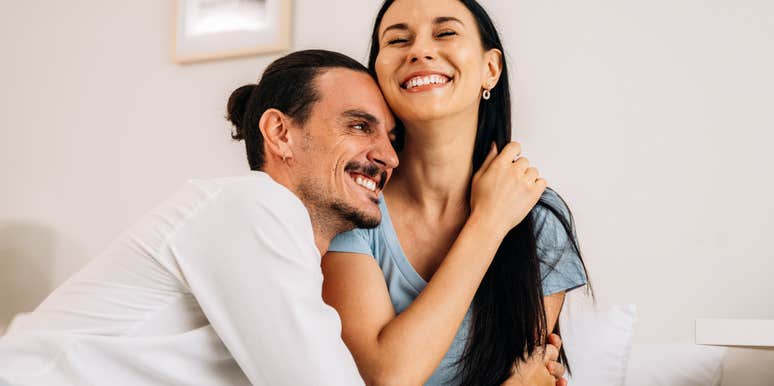 deeply in love couple laughing having fun together