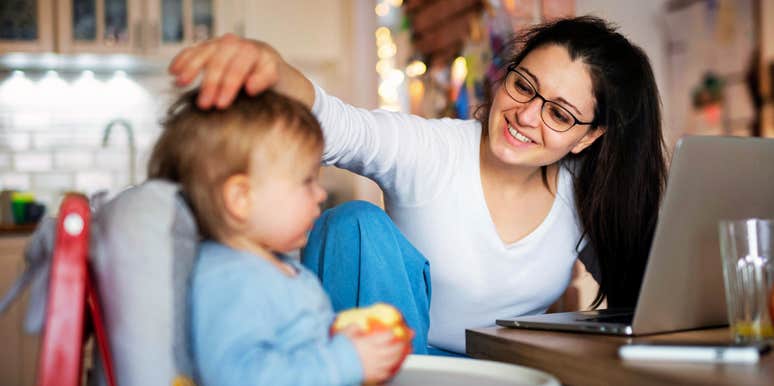 Busy working mom taking a quiet breath between tasks showing the art of being a working mom and the habits of moms who make peace with doing enough.