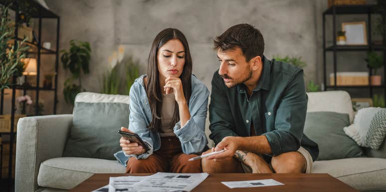 married couple going over finances