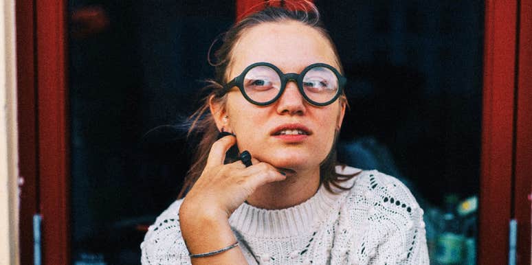 Socially aware person reacting awkwardly showing the phrases people with real social skills know are rude to say to someone single.