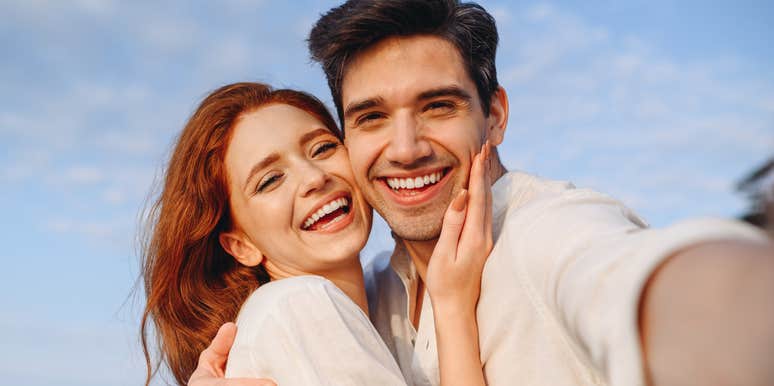 soulmates smiling taking selfie together